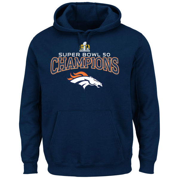 Men Denver Broncos Majestic Big Tall Super Bowl #50 Champions Choice VIII Pullover Hoodie  Navy->denver broncos->NFL Jersey